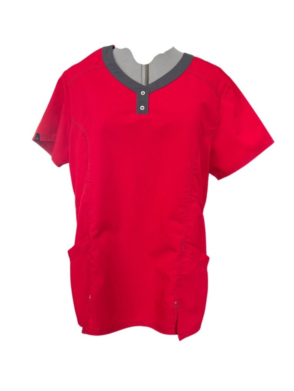 Scrubstar Womens Red V-Neck Scrub Top With Pockets Size L Medical Uniform
